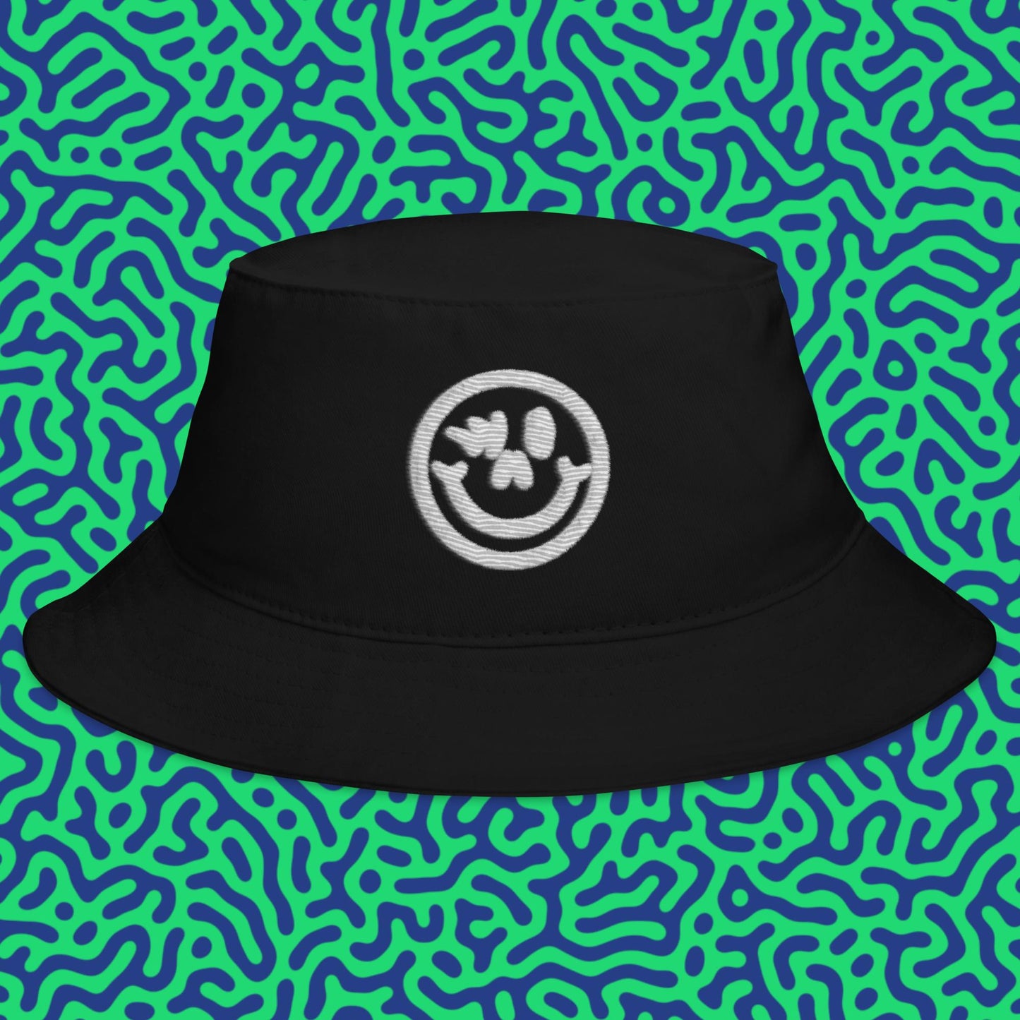 Bucket Hat White Logo