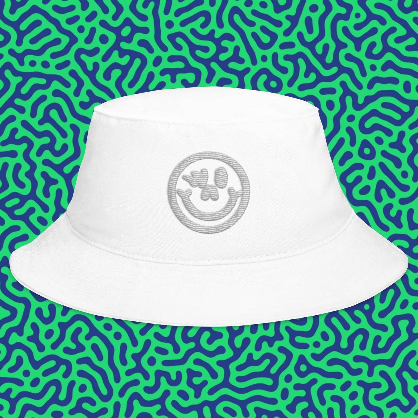 Bucket Hat White Logo