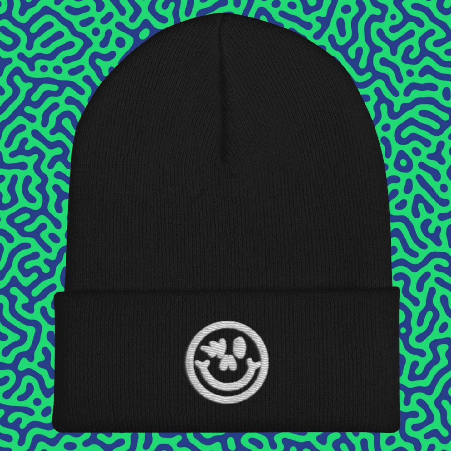 Cuffed Beanie White Logo