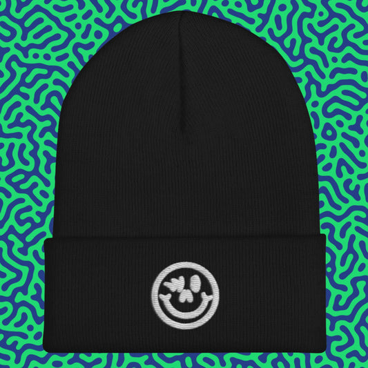 Cuffed Beanie White Logo