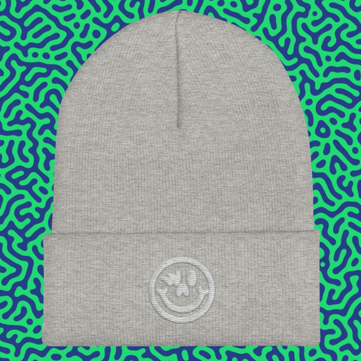 Cuffed Beanie White Logo