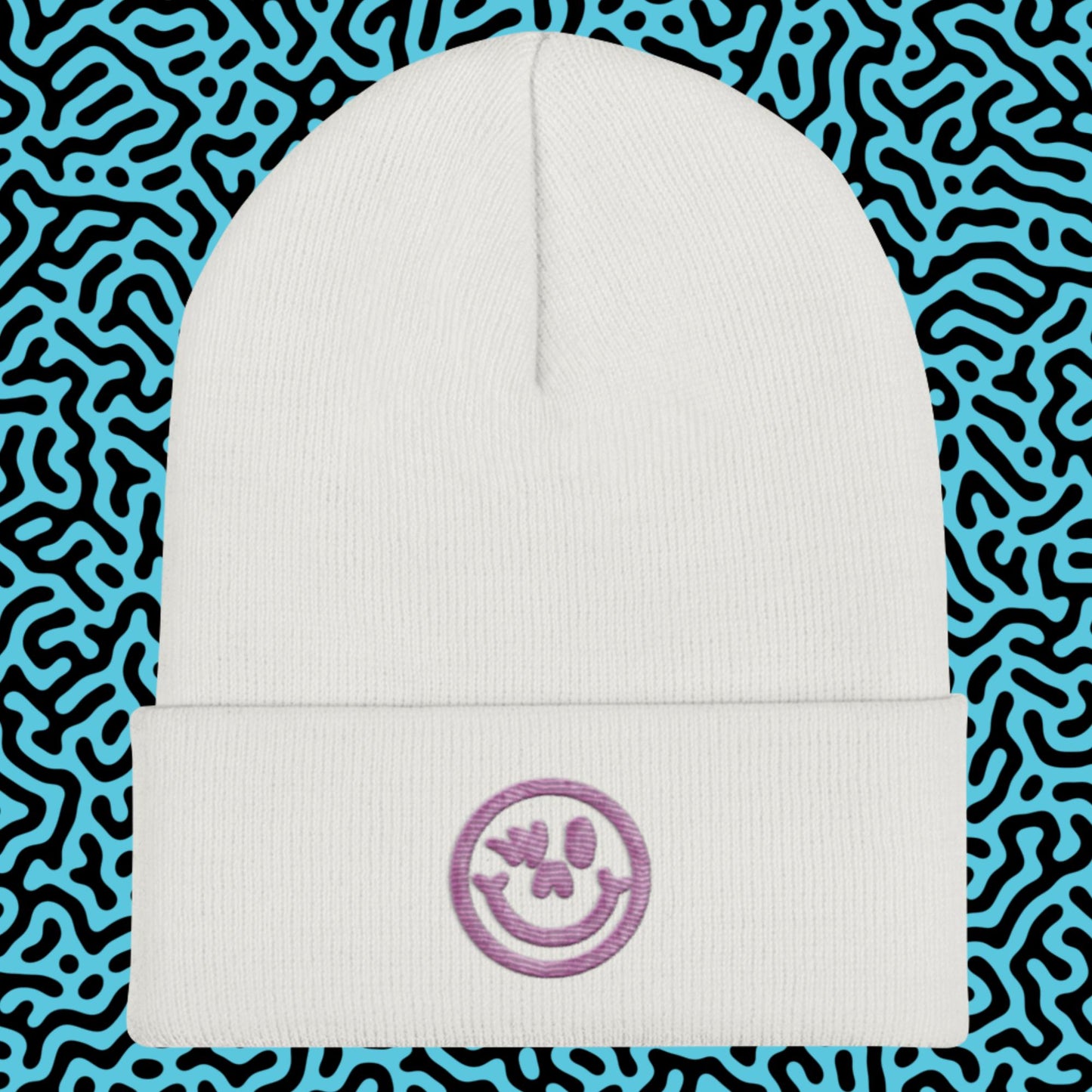 Cuffed Beanie Pink Logo